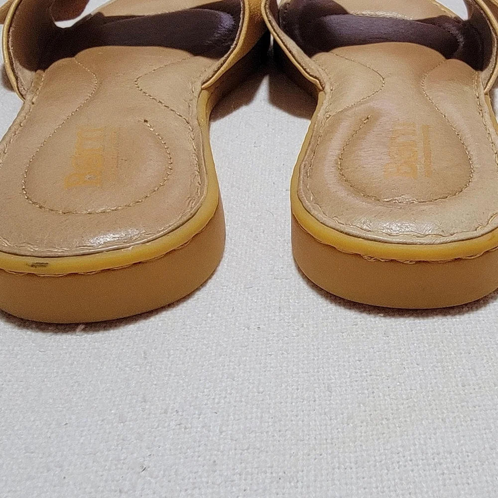Born Leather Bow Knot Top Slides Sandals